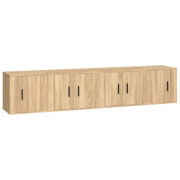vidaXL Ensemble de meubles TV 4 pcs Ch&ecirc;ne sonoma Bois d'ing&eacute;nierie