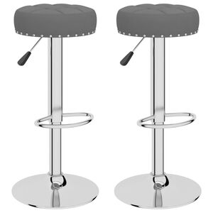 vidaXL Tabourets de bar lot de 2 gris fonc&eacute; tissu