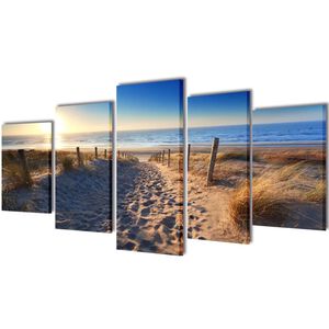 Set de toiles murales imprim&eacute;es Plage de sable 100 x 50 cm