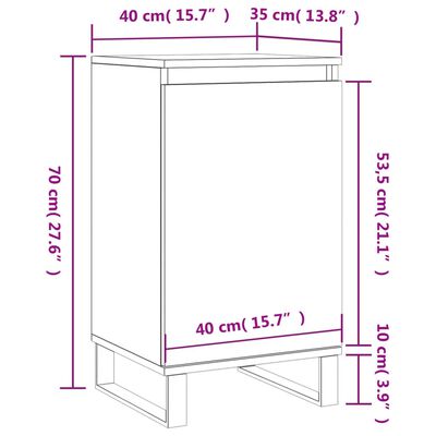 vidaXL Buffet gris béton 40x35x70 cm bois d'ingénierie