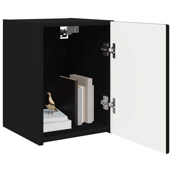vidaXL Meuble TV mural Noir 30 x 31 x 40 cm Bois d'ing&eacute;nierie