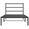 vidaXL Cadre de lit m&eacute;tal sans matelas avec t&ecirc;te de lit noir 100x190cm