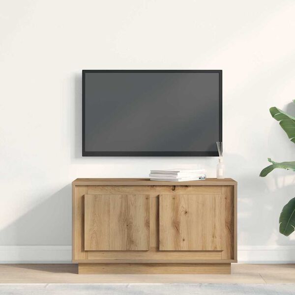 vidaXL Meuble TV ch&ecirc;ne artisanal 80 x 35 x 45 cm Bois d'ing&eacute;nierie
