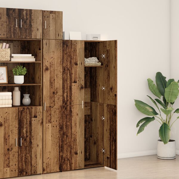 vidaXL Haut Armoire 2 pcs Bois ancien 70 x 42,5 x 185 cm