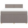 vidaXL Sommier &agrave; lattes de lit avec matelas Taupe 160x200 cm Tissu