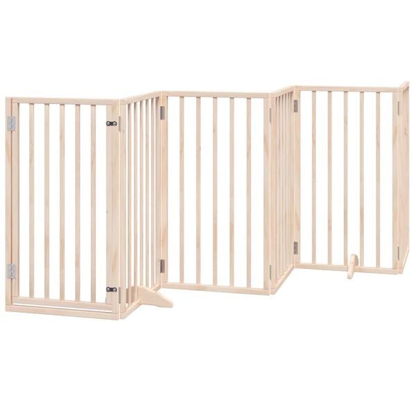 vidaXL Barri&egrave;re pour chien avec porte pliable 6 panneaux 300 cm Bois de peuplier