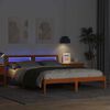 vidaXL Cadre de lit avec t&ecirc;te de lit Brun cire 150 x 200 cm Pin massif