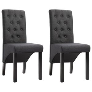vidaXL Chaises &agrave; manger lot de 2 gris fonc&eacute; tissu