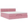 vidaXL Lit ottoman avec matelas et LED Rose 180x200 cm velours