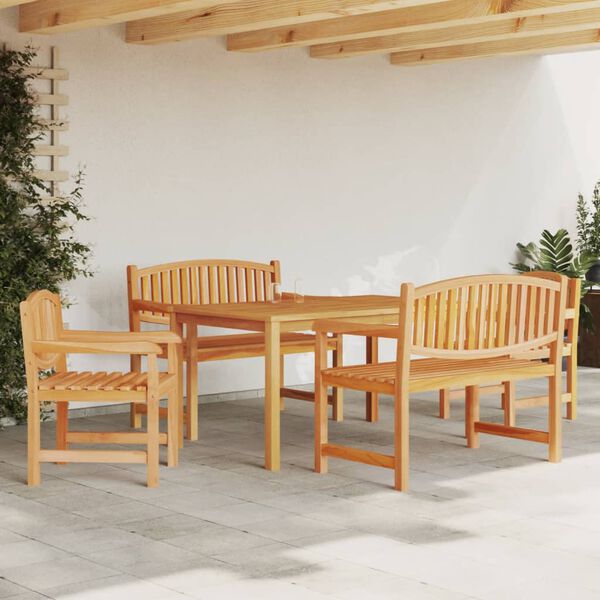 vidaXL Ensemble &agrave; manger de jardin 5pcs Bois de teck massif