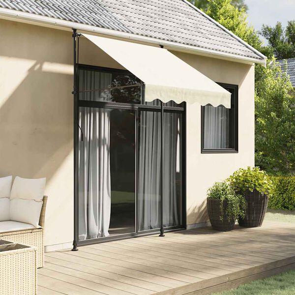 vidaXL Auvent r&eacute;tractable cr&egrave;me 200x115 cm tissu et acier