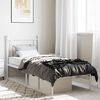 vidaXL Cadre de lit m&eacute;tal sans matelas avec t&ecirc;te de lit blanc 80x200cm
