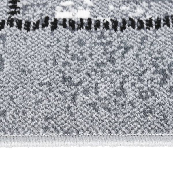 vidaXL Tapis BCF Gris avec motif de blocs 80x250 cm