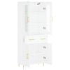 vidaXL Buffet haut Blanc 69,5x34x180 cm Bois d'ing&eacute;nierie