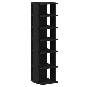 vidaXL Meuble &agrave; chaussures en ch&ecirc;ne noir 25 x 27 x 102 cm bois d'ing&eacute;nierie