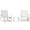 vidaXL Salon de jardin 3 pcs blanc bois massif de pin