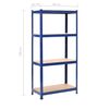 vidaXL &Eacute;tag&egrave;re de rangement &agrave; 4 niveaux Bleu Acier et bois ing&eacute;nierie