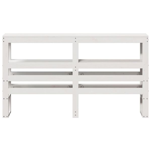 vidaXL T&ecirc;te de lit avec &eacute;tag&egrave;res blanc 160 cm bois massif de pin