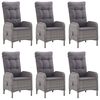 vidaXL Ensemble &agrave; manger de jardin 7 pcs Gris