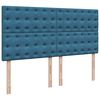 vidaXL Sommier &agrave; lattes de lit et matelas Bleu 200x200 cm velours