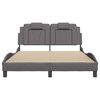 vidaXL Cadre de lit Viana avec LED sans matelas gris 140x200 cm