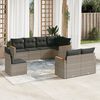 vidaXL Salon de jardin 8 pcs avec coussins gris r&eacute;sine tress&eacute;e
