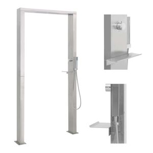 vidaXL Douche d'ext&eacute;rieur &agrave; double jet Acier inoxydable