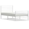 vidaXL Cadre de lit m&eacute;tal sans matelas avec pied de lit blanc 90x190cm