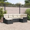 vidaXL Ensemble de canap&eacute; de jardin 6 pcs Noir et Cr&egrave;me polyrotin