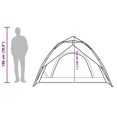 vidaXL Tente de camping à dôme 4 personnes vert libération rapide