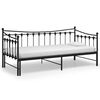 vidaXL Cadre de canap&eacute;-lit extensible sans matelas Noir M&eacute;tal 90x200cm