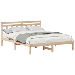 vidaXL Cadre de lit Marron 160 x 200 cm Pin massif
