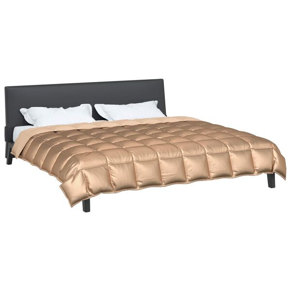 vidaXL Duvet d'hiver Dor&eacute; 200 x 200 cm Satin et Microfibre