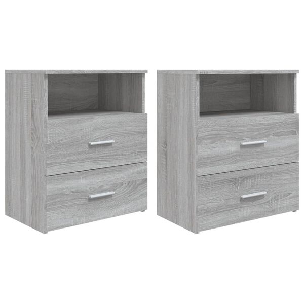 vidaXL Tables de chevet 2 pcs Sonoma gris 50x32x60 cm