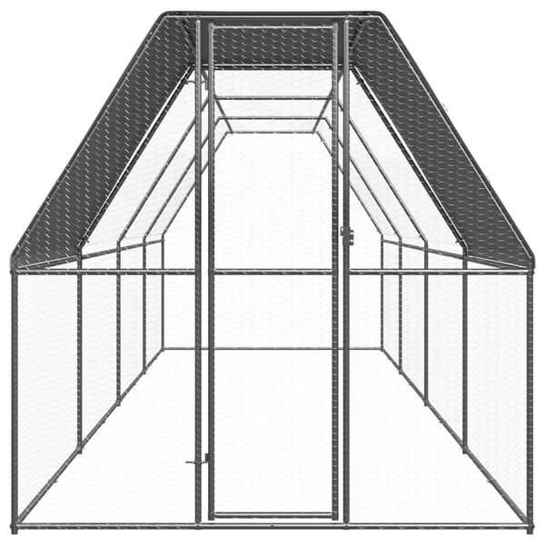vidaXL Poulailler d'ext&eacute;rieur 2x8x2 m Acier galvanis&eacute;