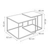 Rousseau Ensemble de tables d'appoint 2 pcs Loic M&eacute;tal Marron