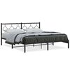 vidaXL Cadre de lit m&eacute;tal sans matelas avec t&ecirc;te de lit noir 183x213cm