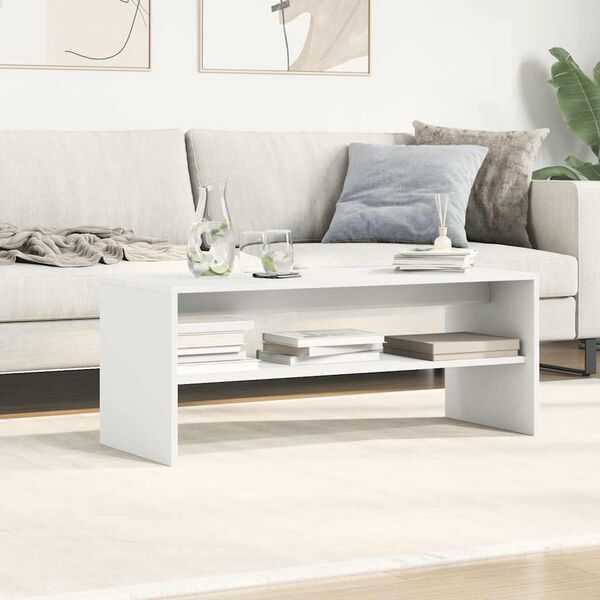 vidaXL Meuble TV Blanc 100 x 40 x 40 cm Agglom&eacute;r&eacute;