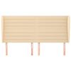 vidaXL T&ecirc;te de lit avec oreilles Cr&egrave;me 163x23x118/128 cm Tissu