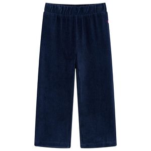 Pantalons pour enfants velours c&ocirc;tel&eacute; bleu marine 128