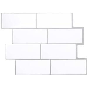 vidaXL Carreau de m&eacute;tro 10 pc Blanc gris 29 x 21 cm