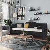 vidaXL Lit avec &eacute;clairage USB Noir Tissu 90x200 cm