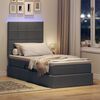 vidaXL Lit avec rangement et LED Gris fonc&eacute; 90 x 200 cm Polyester