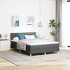 vidaXL Lit &agrave; ressorts avec matelas Gris fonc&eacute; 140 x 200 cm tissu