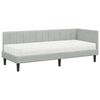 vidaXL Cadre de lit d'angle avec matelas 2 pcs Gris clair Velours