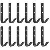 vidaXL Crochets muraux en forme de J 12 pcs acier noir