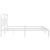 vidaXL Cadre de lit m&eacute;tal sans matelas et t&ecirc;te de lit blanc 160x200 cm