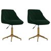 vidaXL Chaises pivotantes &agrave; manger lot de 2 vert fonc&eacute; velours