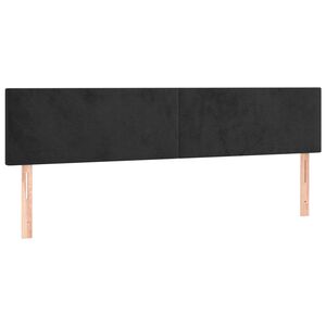 vidaXL T&ecirc;tes de lit Noir 200 x 5 x 78/88 cm Velours