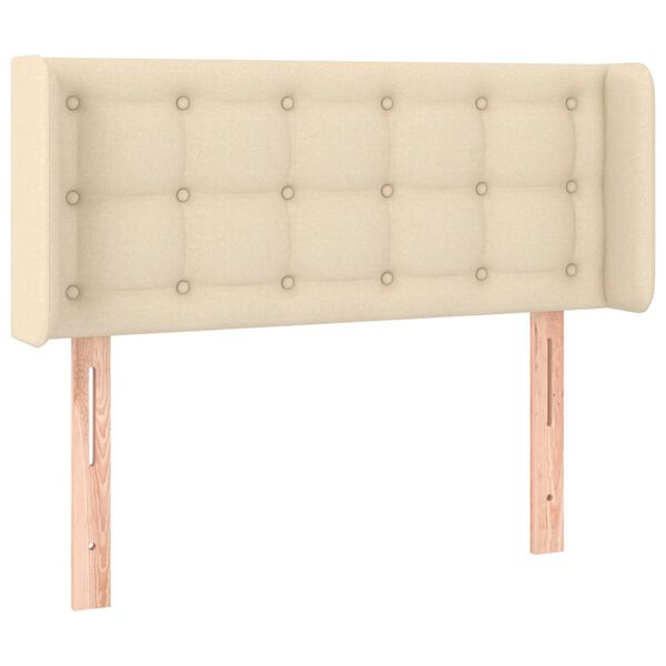 vidaXL T&ecirc;te de lit &agrave; LED Cr&egrave;me 93x16x78/88 cm Tissu